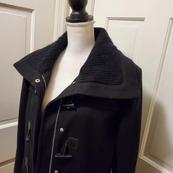 Coldwater Creek Black Wool Blend winter coat size Large - Picture 8 of 11